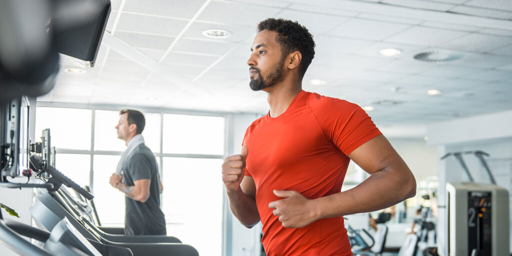 Running on treadmill