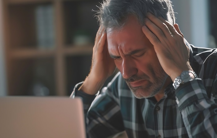Mature man with severe headache