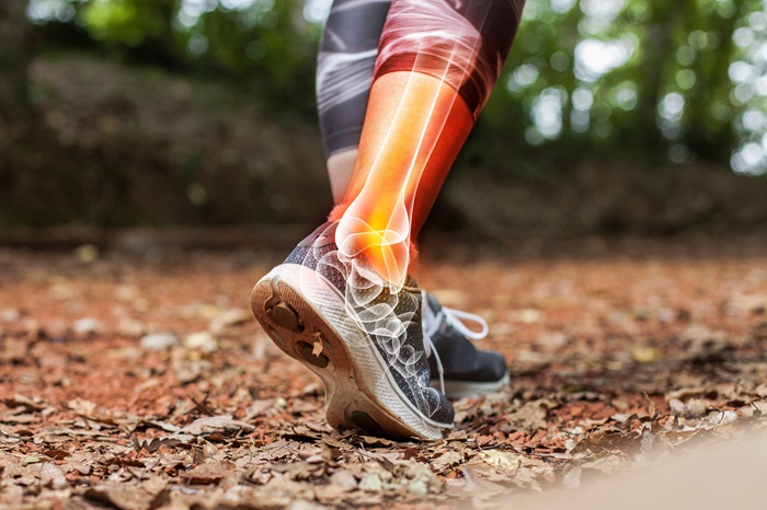 Ankle pain in detail - Sports injuries concept