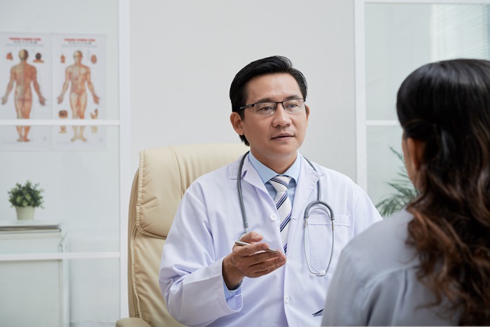 Doctor explaining stem cell therapy to patient