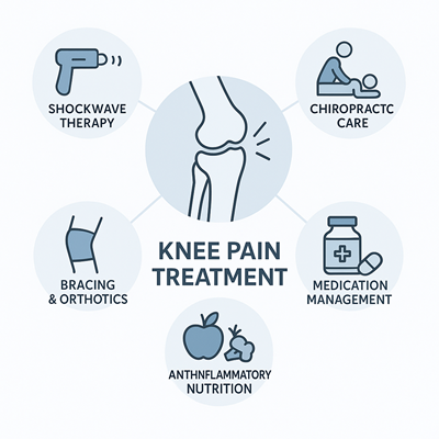 Knee pain treatment diagram
