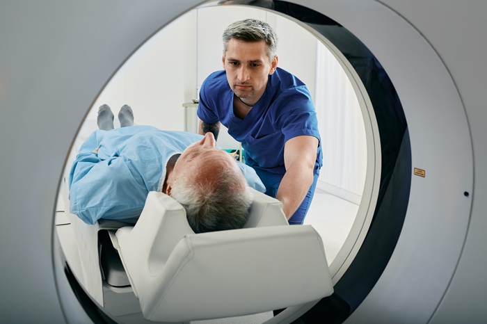 Patient receiving an MRI