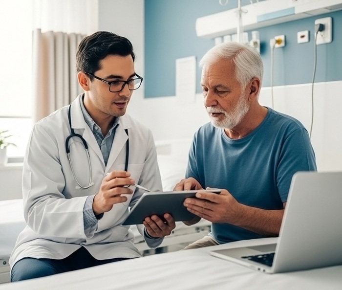 Doctor patient consultation before drg stimulator procedure