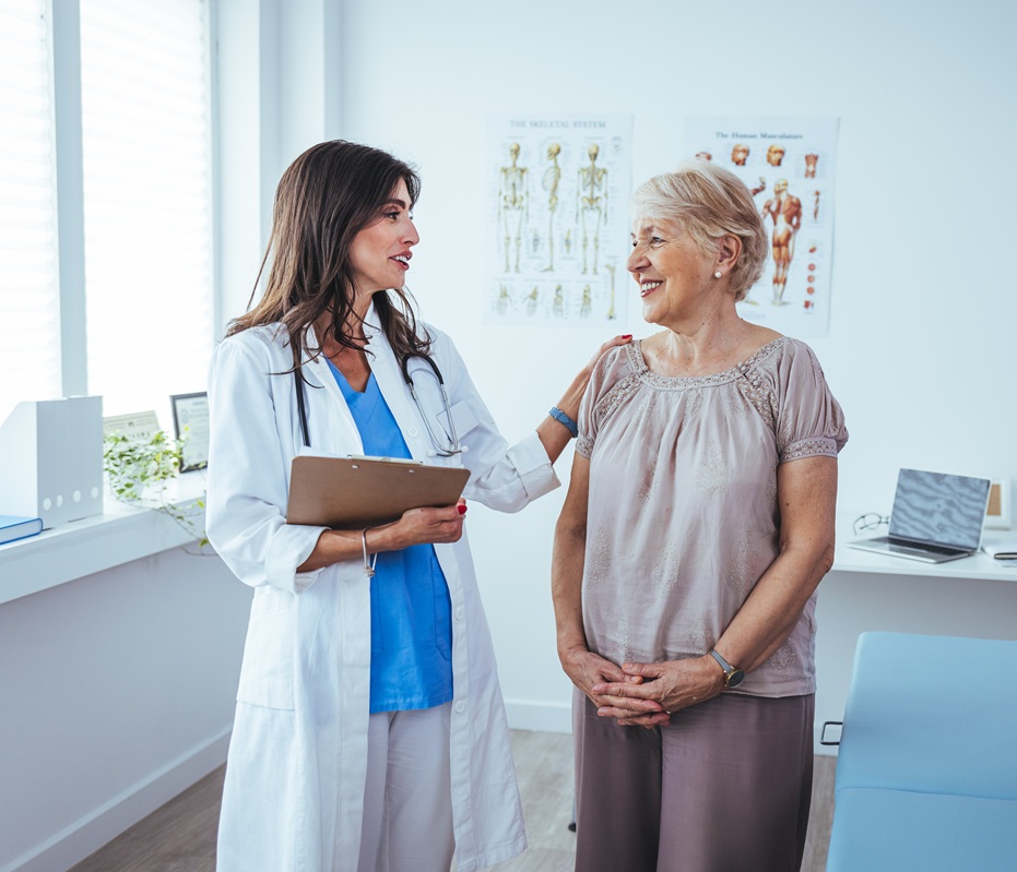 Doctor consulting a patient on a peripheral nerve block procedure