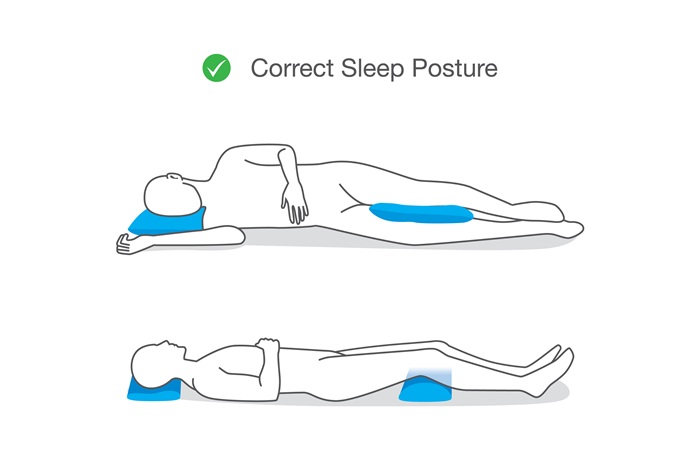 Correct sleeping posture diagram