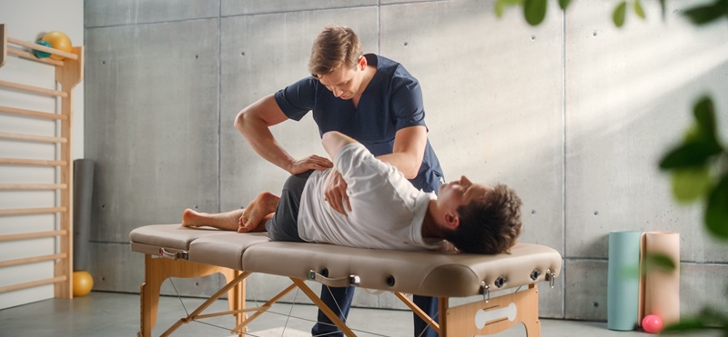 Chiropractic adjustment for lower back pain